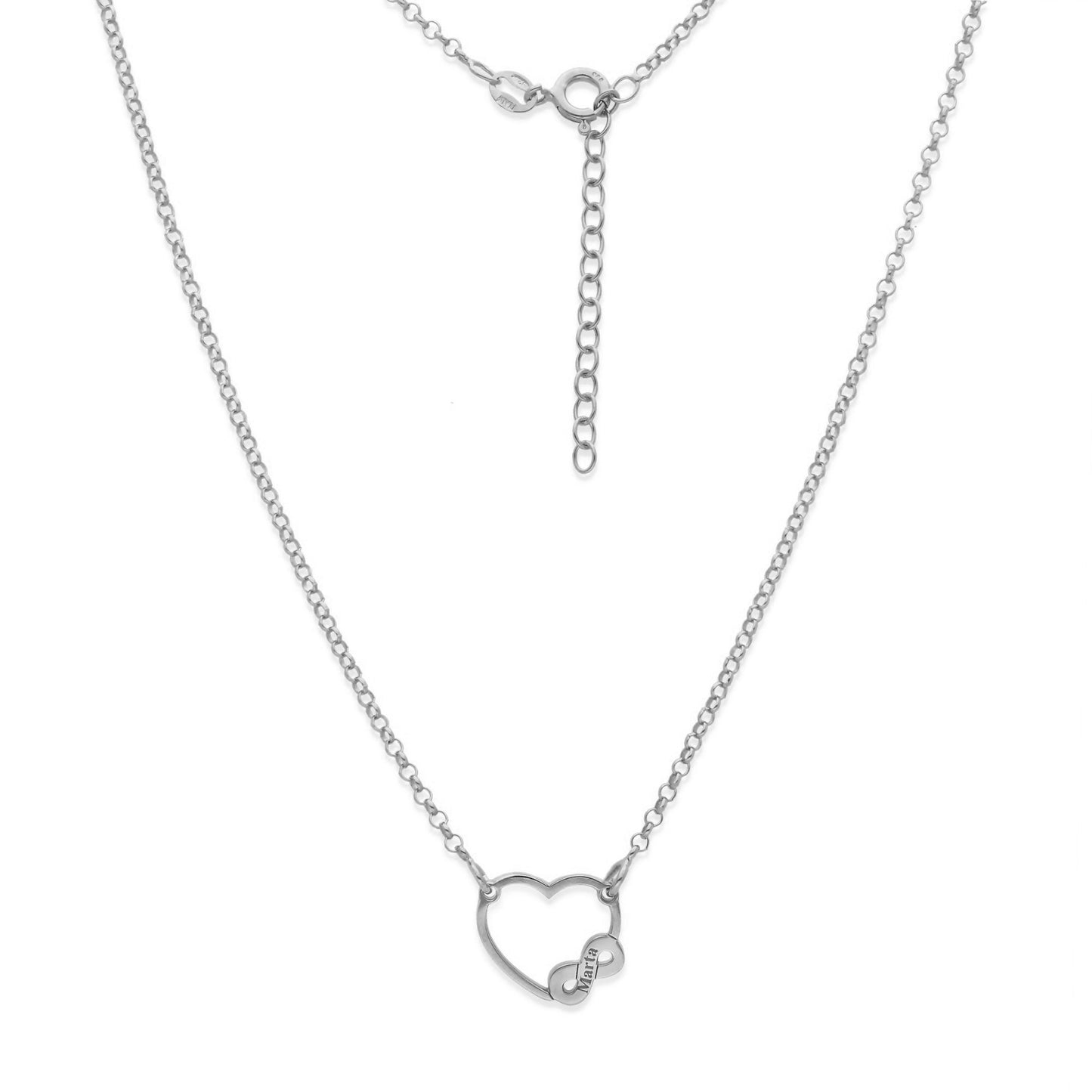 Colgante Corazón Infinito en Plata de Ley 925 y baño Oro 18k