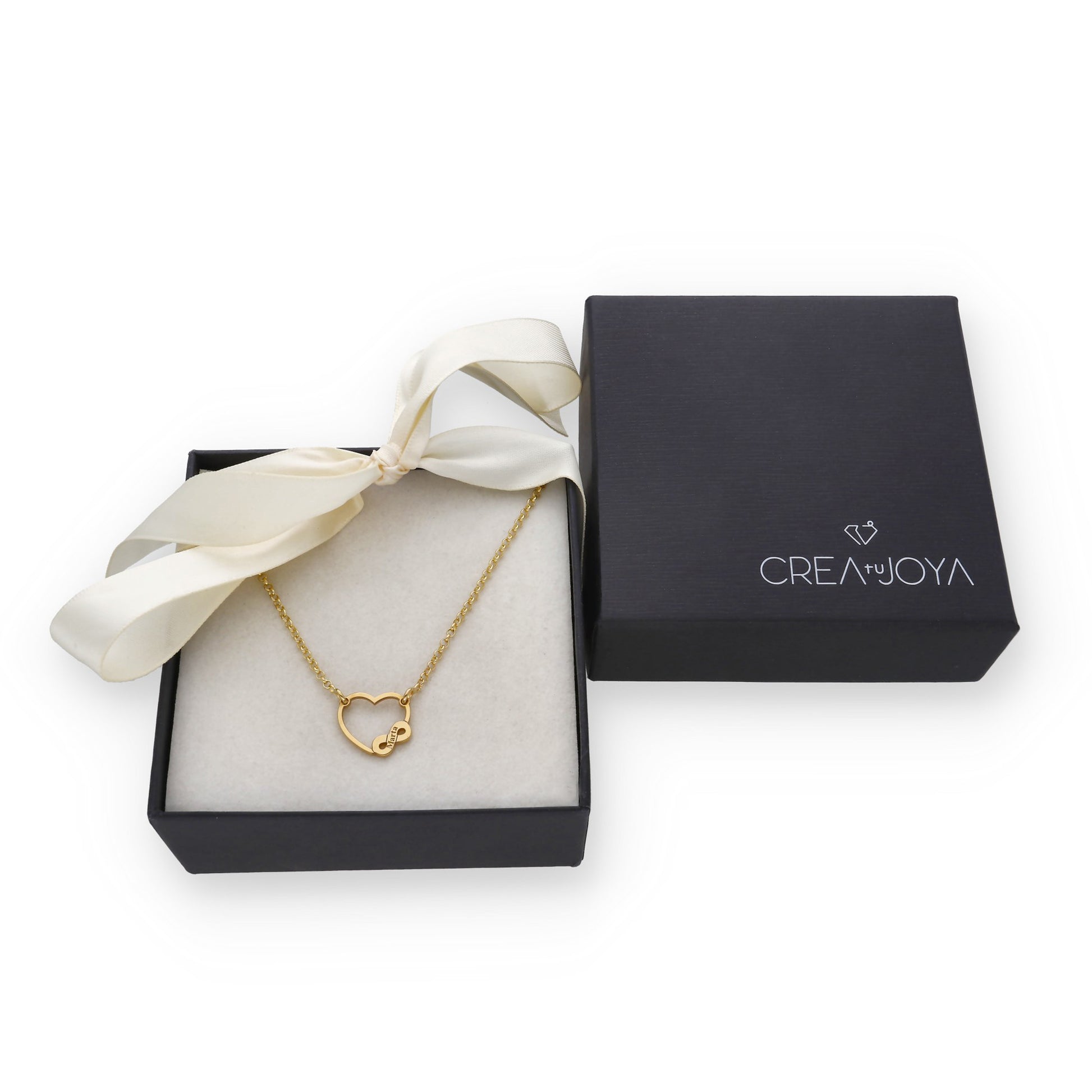 Colgante Corazón Infinito en Plata de Ley 925 y baño Oro 18k