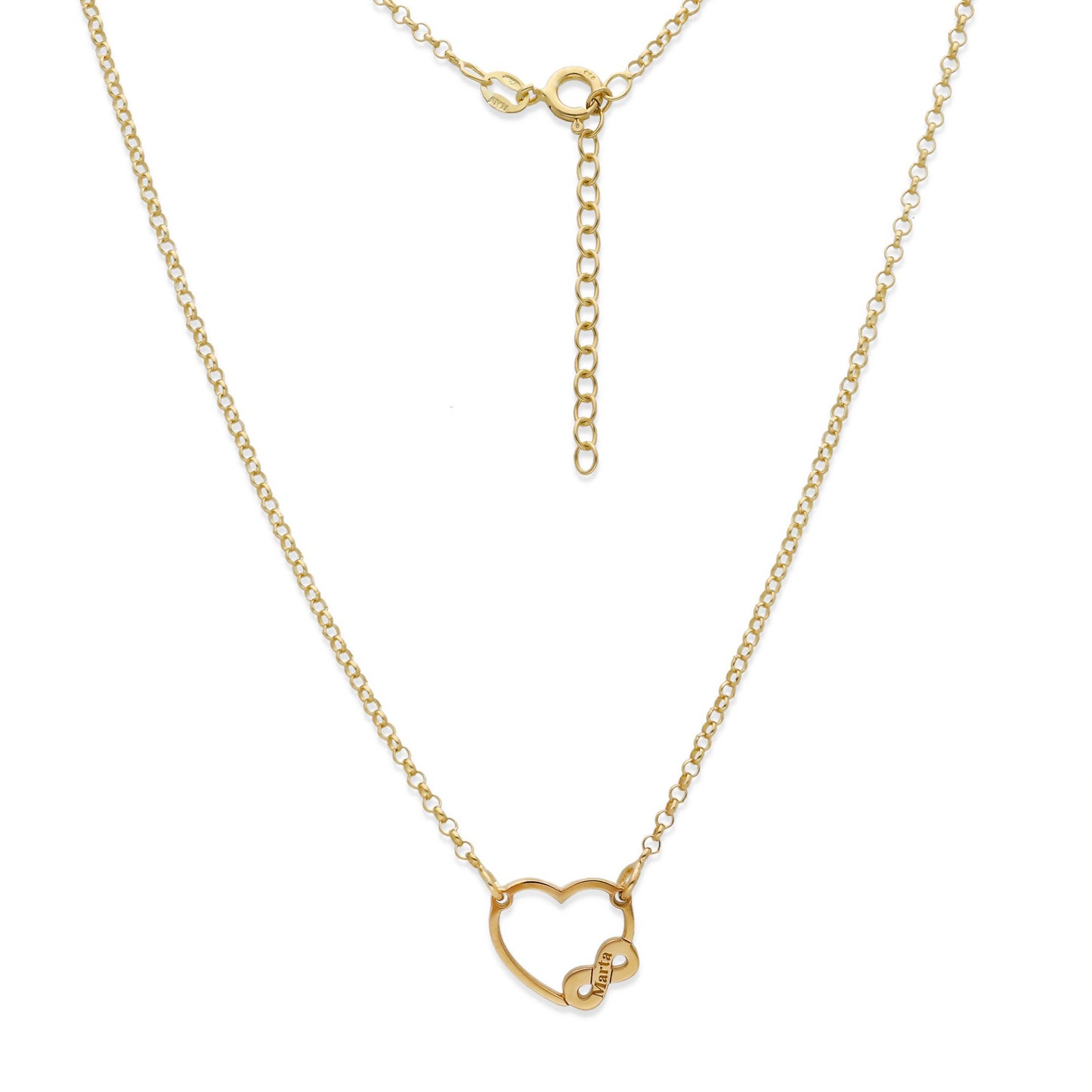 Colgante Corazón Infinito en Plata de Ley 925 y baño Oro 18k