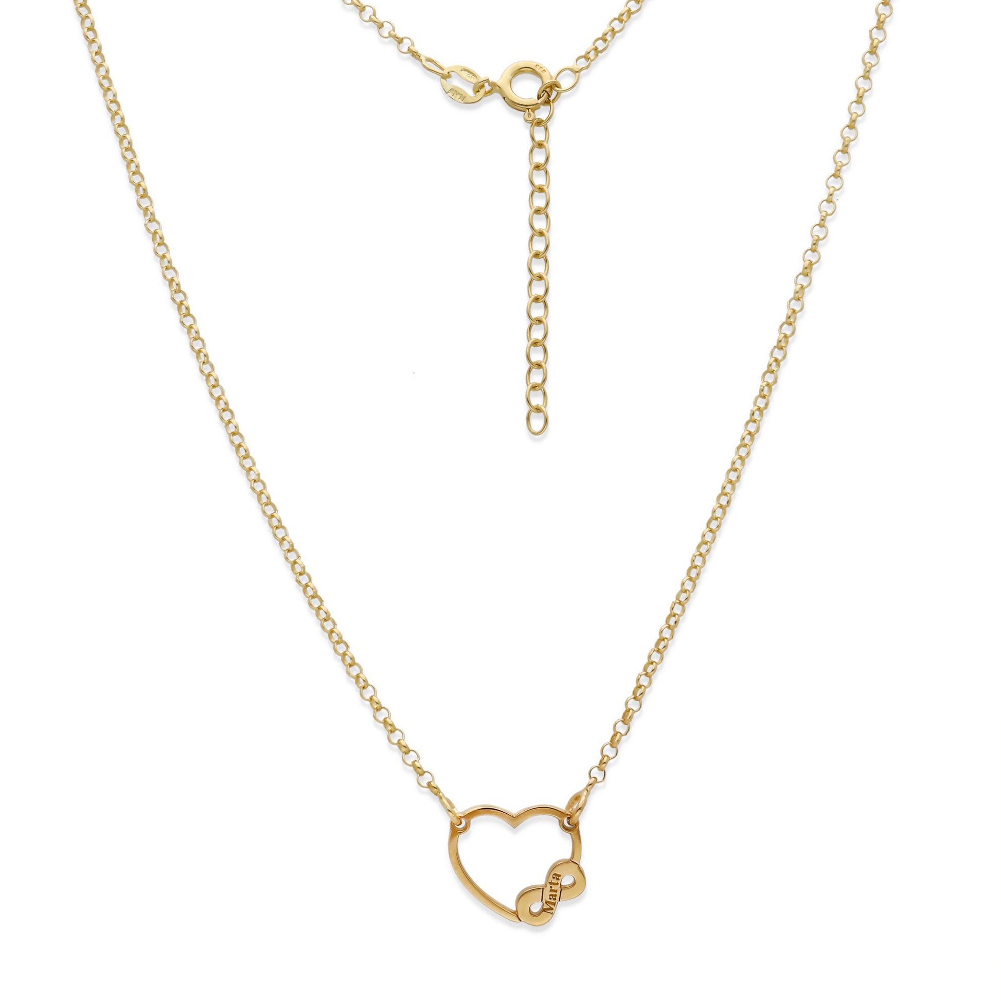 Colgante Corazón Infinito en Plata de Ley 925 y baño Oro 18k