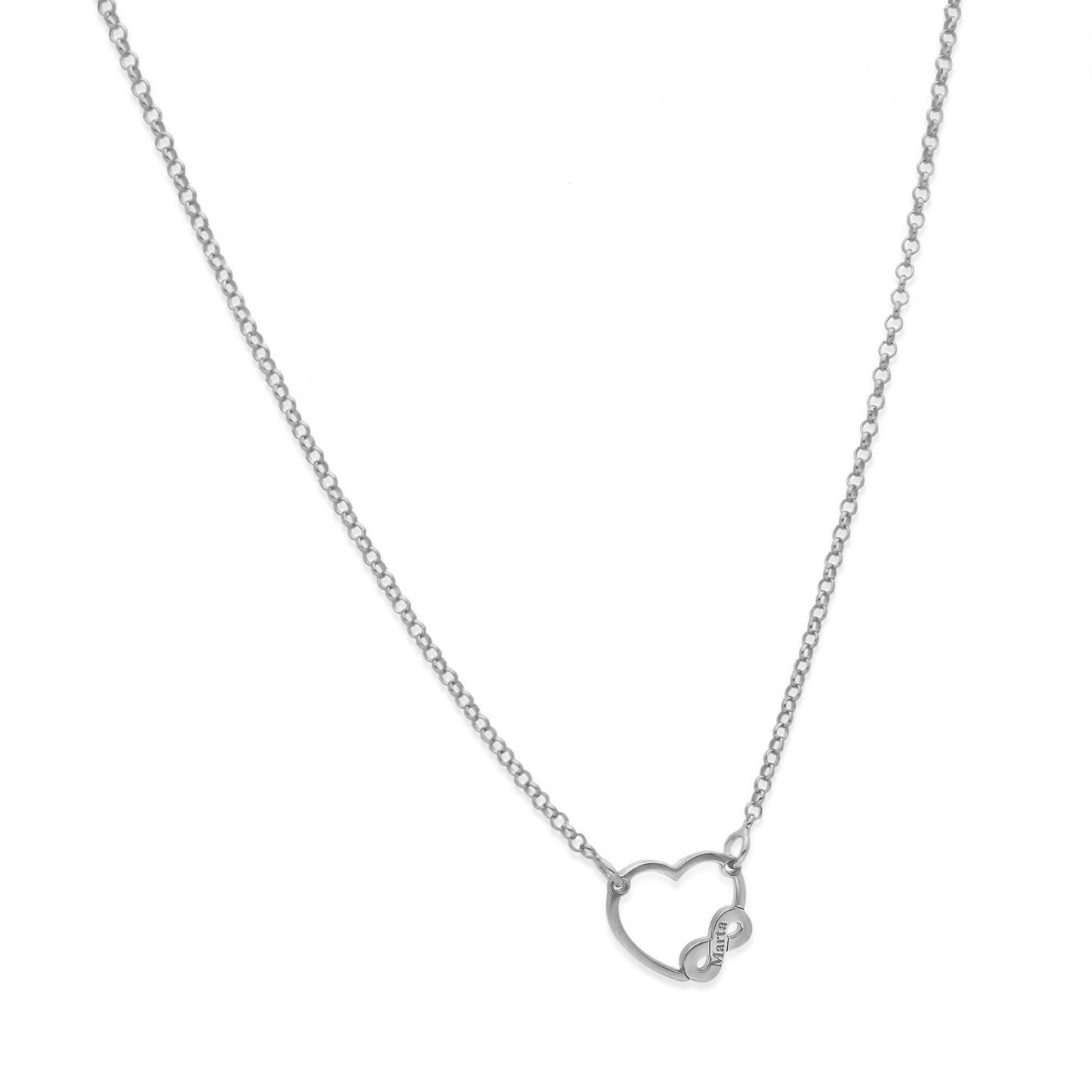 Colgante Corazón Infinito en Plata de Ley 925 y baño Oro rosa 18k