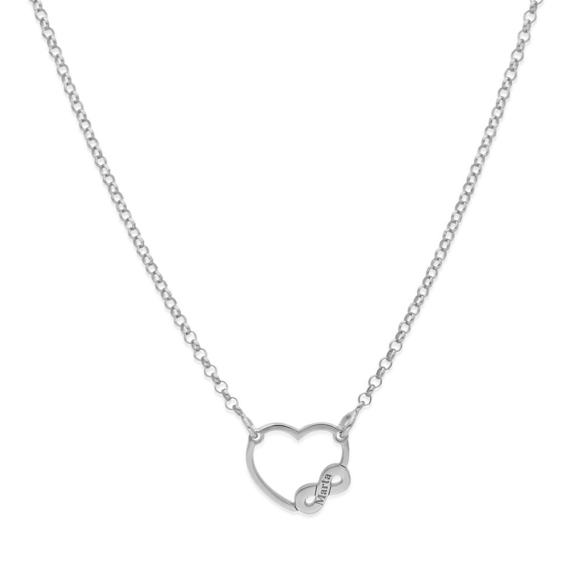 Colgante Corazón Infinito en Plata de Ley 925 y baño Oro rosa 18k