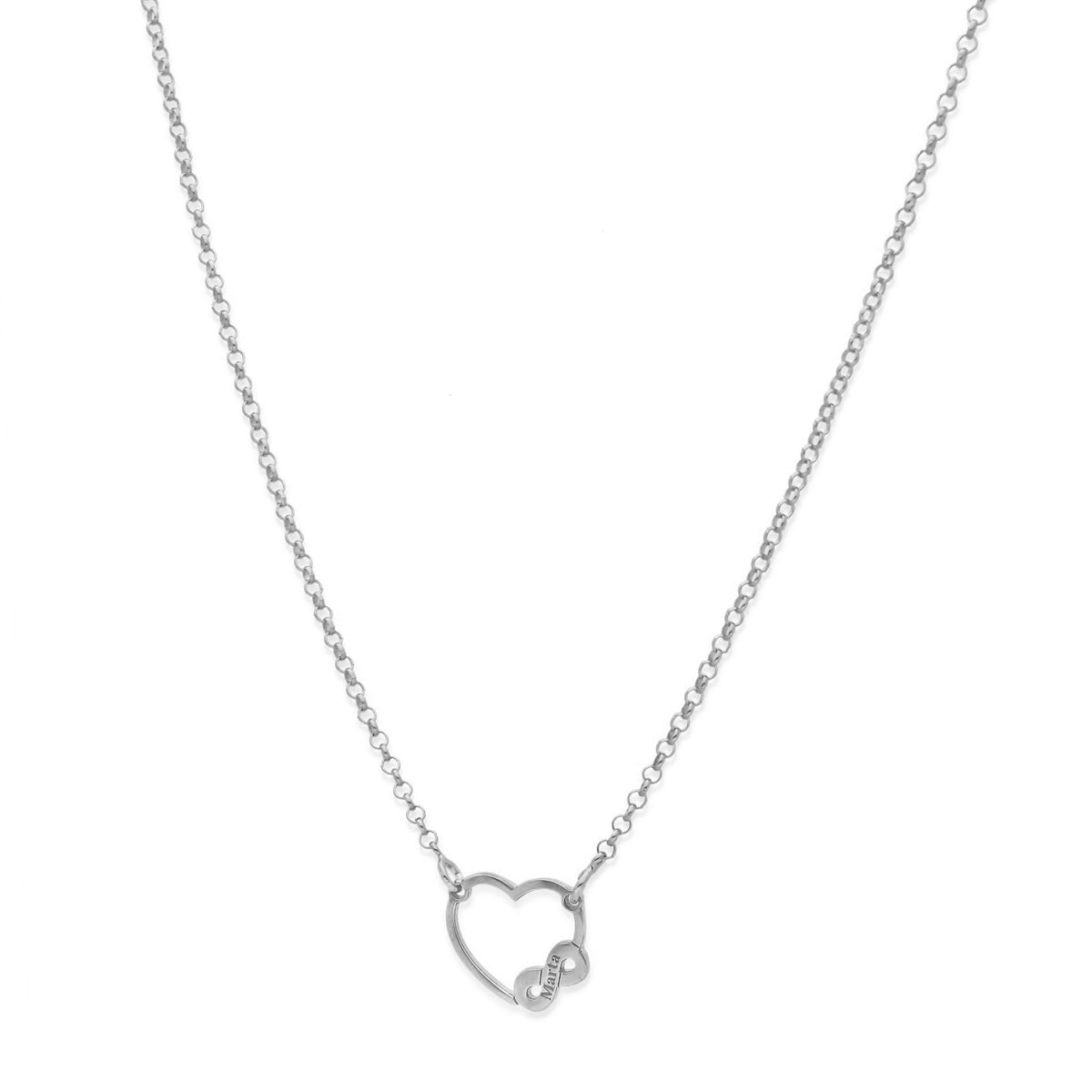 Colgante Corazón Infinito en Plata de Ley 925 y baño Oro rosa 18k