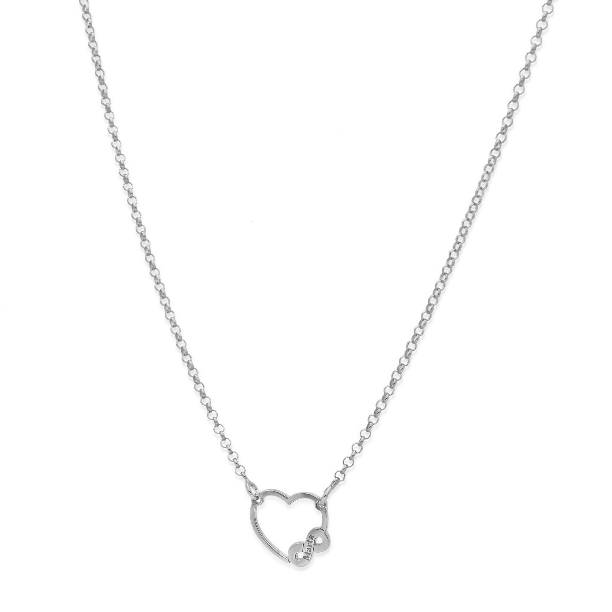 Colgante Corazón Infinito en Plata de Ley 925 y baño Oro rosa 18k
