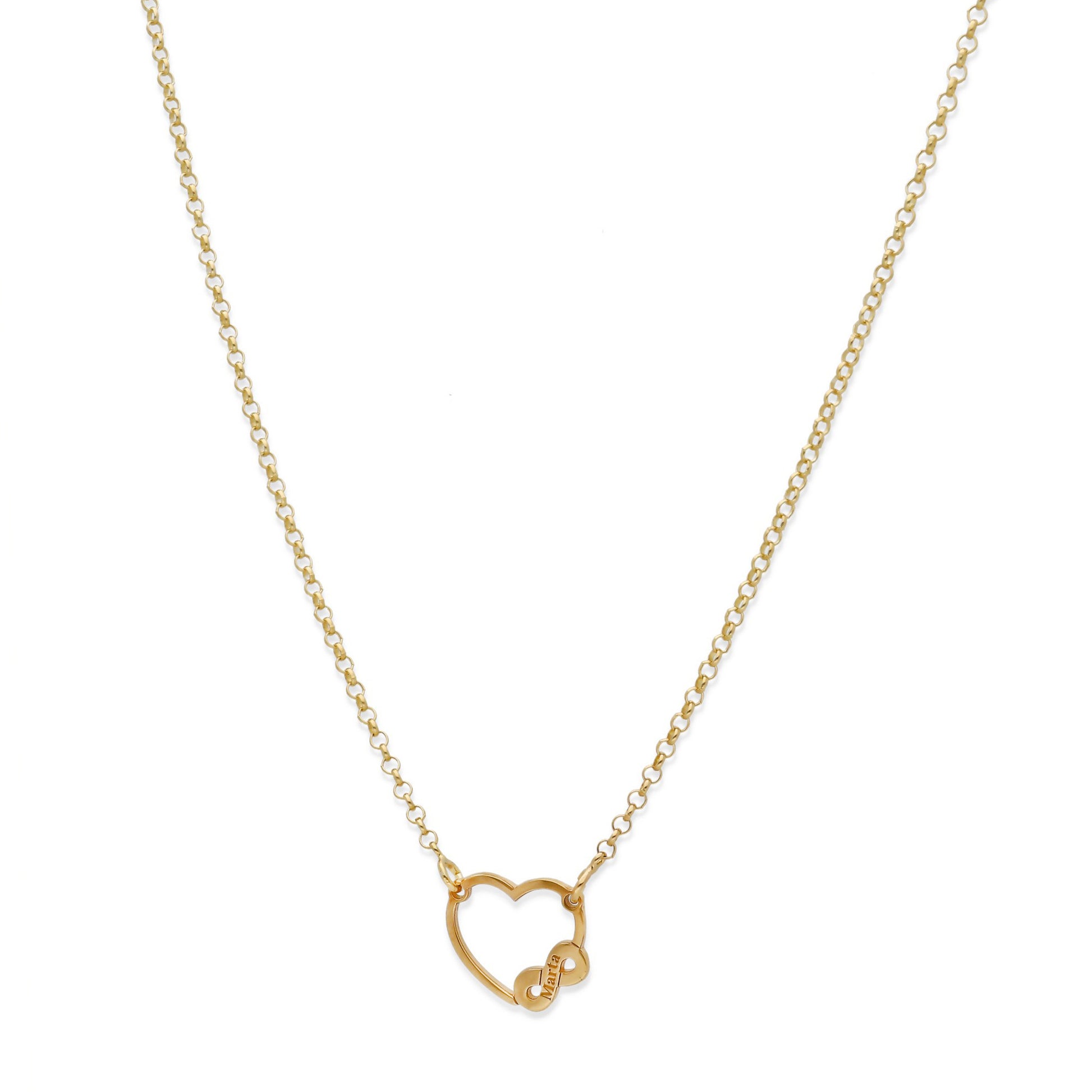 Colgante Corazón Infinito en Plata de Ley 925 y baño Oro rosa 18k