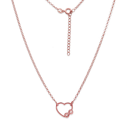 Colgante Corazón Infinito en Plata de Ley 925 y baño Oro rosa 18k