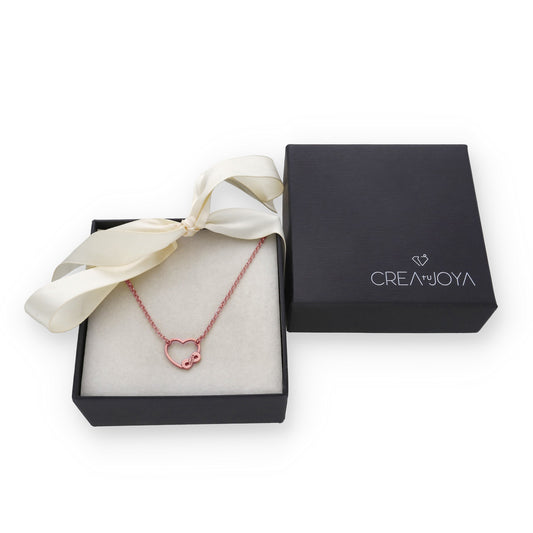 Colgante Corazón Infinito en Plata de Ley 925 y baño Oro rosa 18k