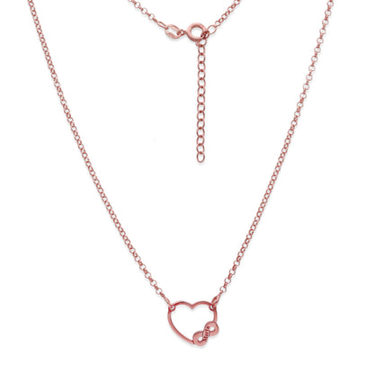 Colgante Corazón Infinito en Plata de Ley 925 y baño Oro rosa 18k