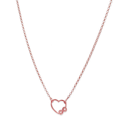 Colgante Corazón Infinito en Plata de Ley 925 y baño Oro rosa 18k