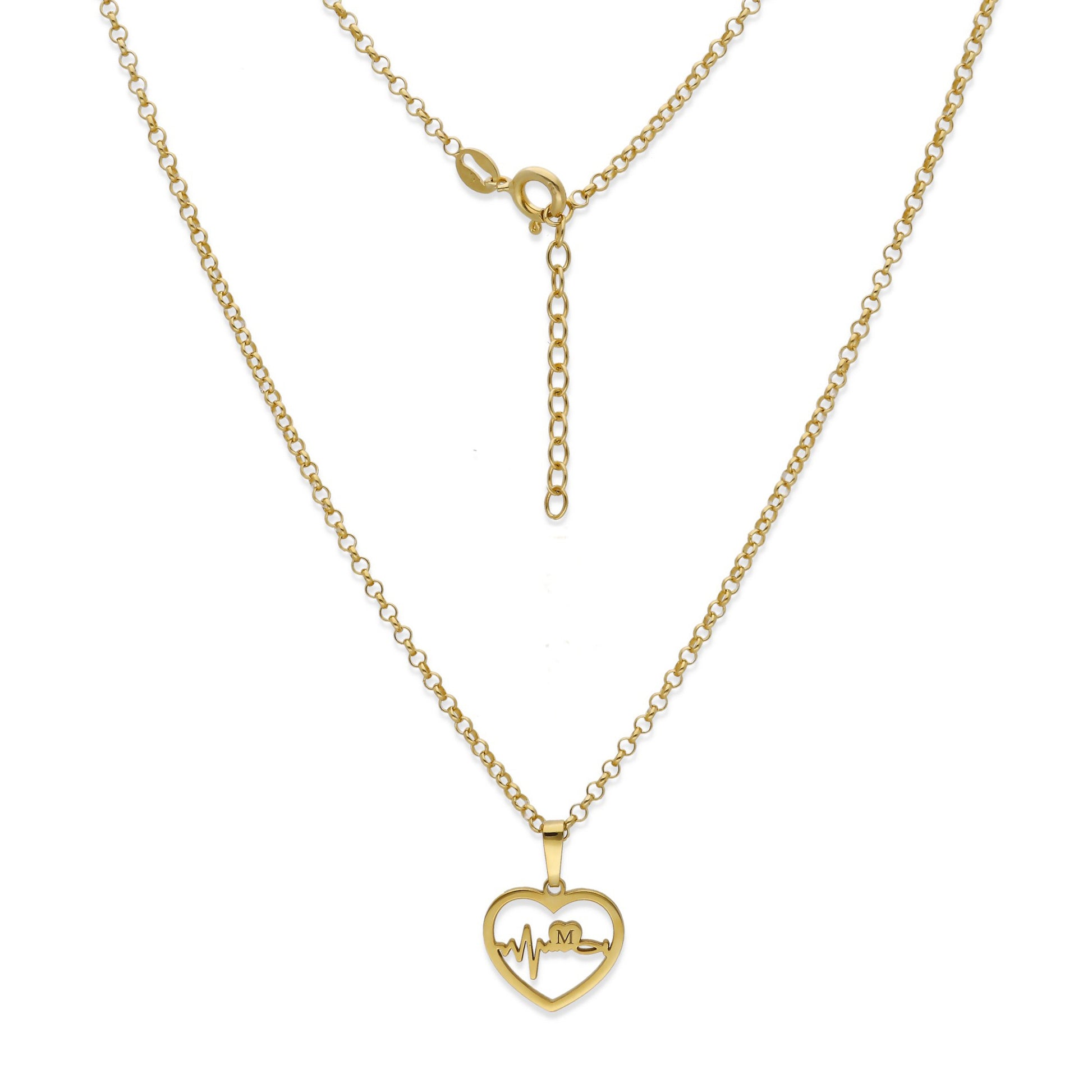 Colgante Gia Corazón Ondas en Plata de Ley 925 y baño Oro 18k