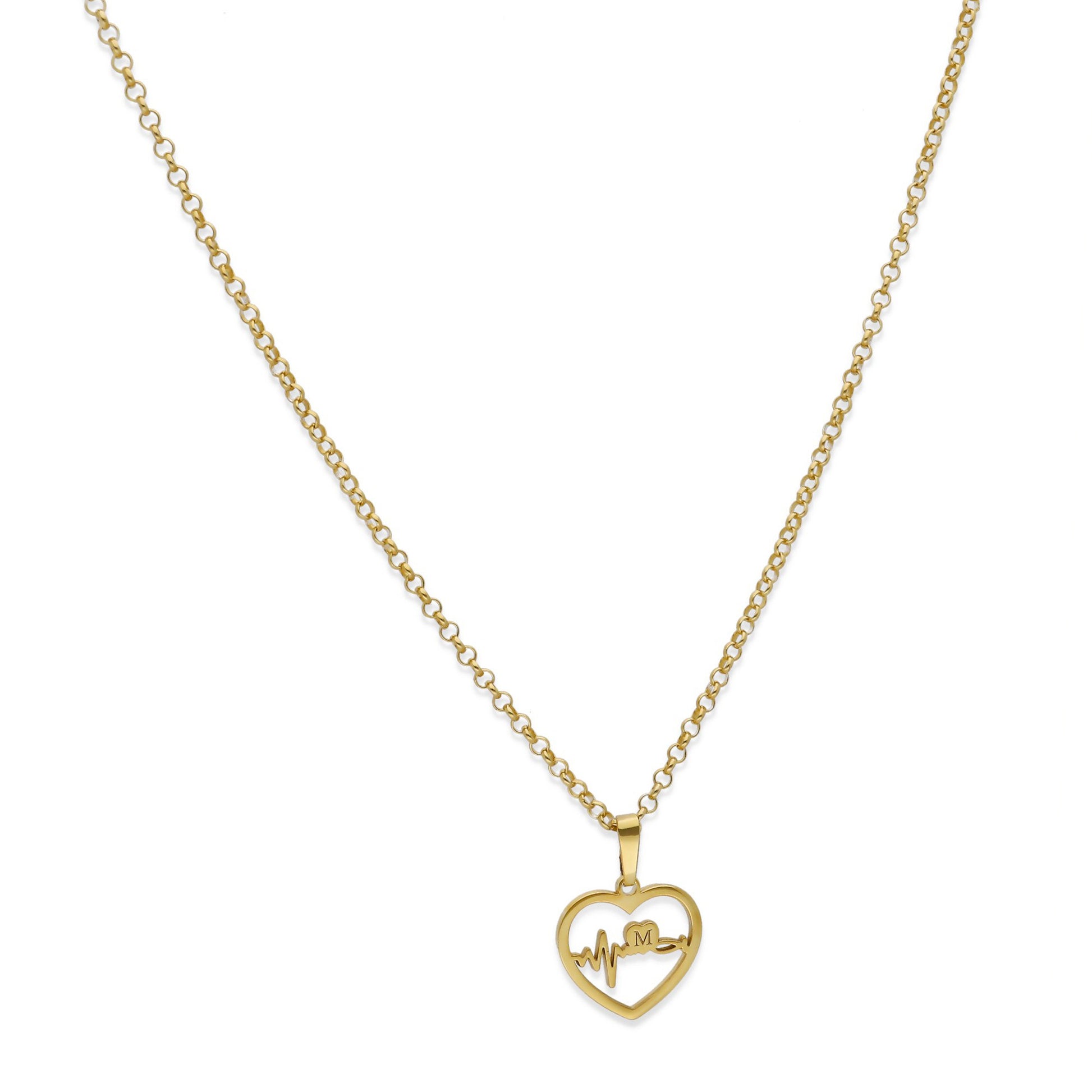 Colgante Gia Corazón Ondas en Plata de Ley 925 y baño Oro 18k