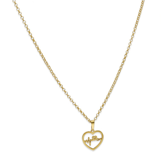 Colgante Gia Corazón Ondas en Plata de Ley 925 y baño Oro 18k