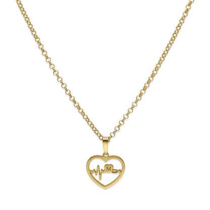 Colgante Gia Corazón Ondas en Plata de Ley 925 y baño Oro 18k