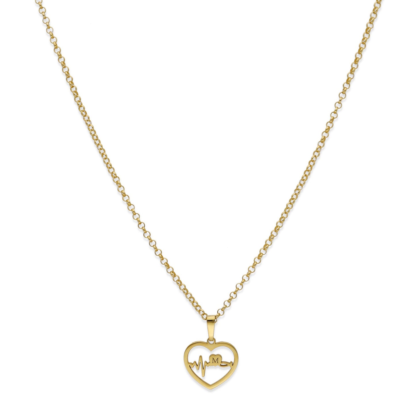 Colgante Gia Corazón Ondas en Plata de Ley 925 y baño Oro 18k