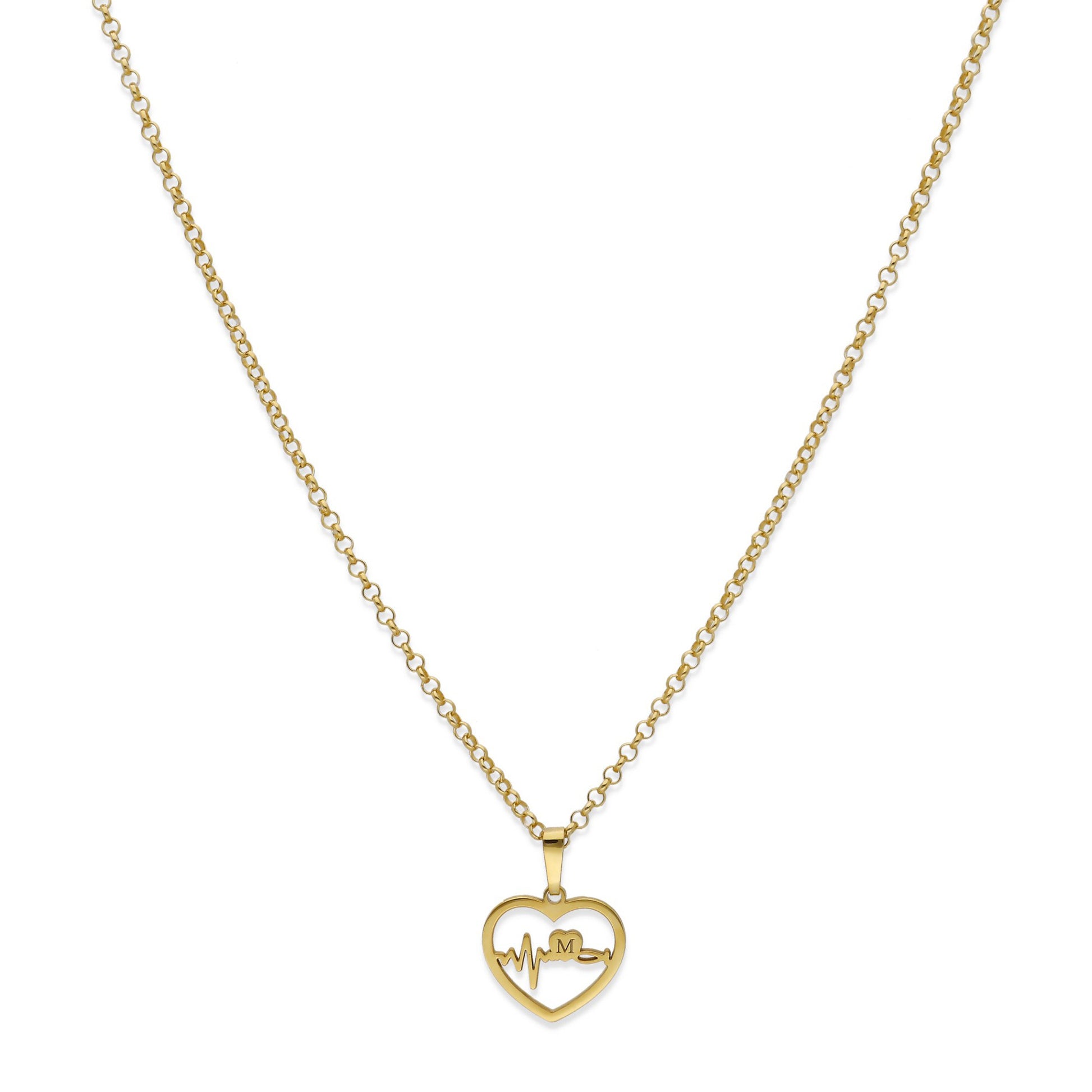 Colgante Gia Corazón Ondas en Plata de Ley 925 y baño Oro 18k