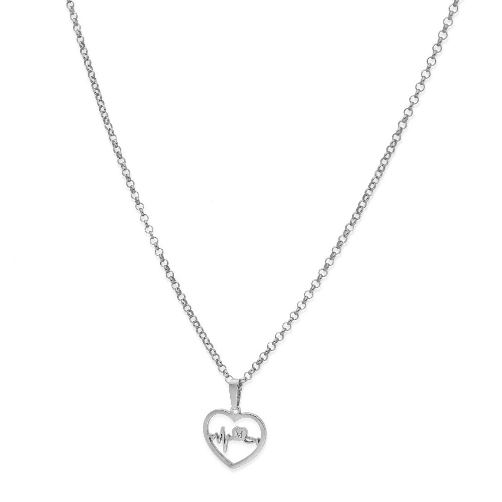 Colgante Gia Corazón Ondas en Plata de Ley 925 y baño Oro rosa 18k