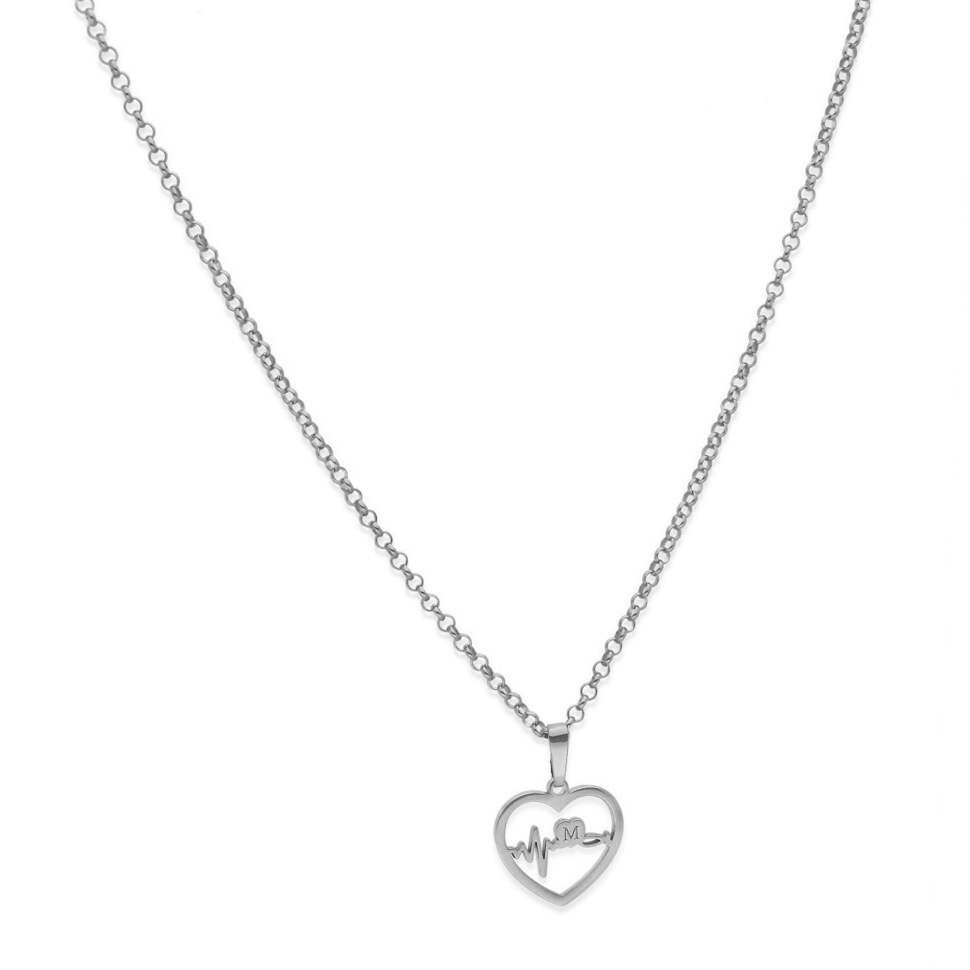Colgante Gia Corazón Ondas en Plata de Ley 925 y baño Oro rosa 18k