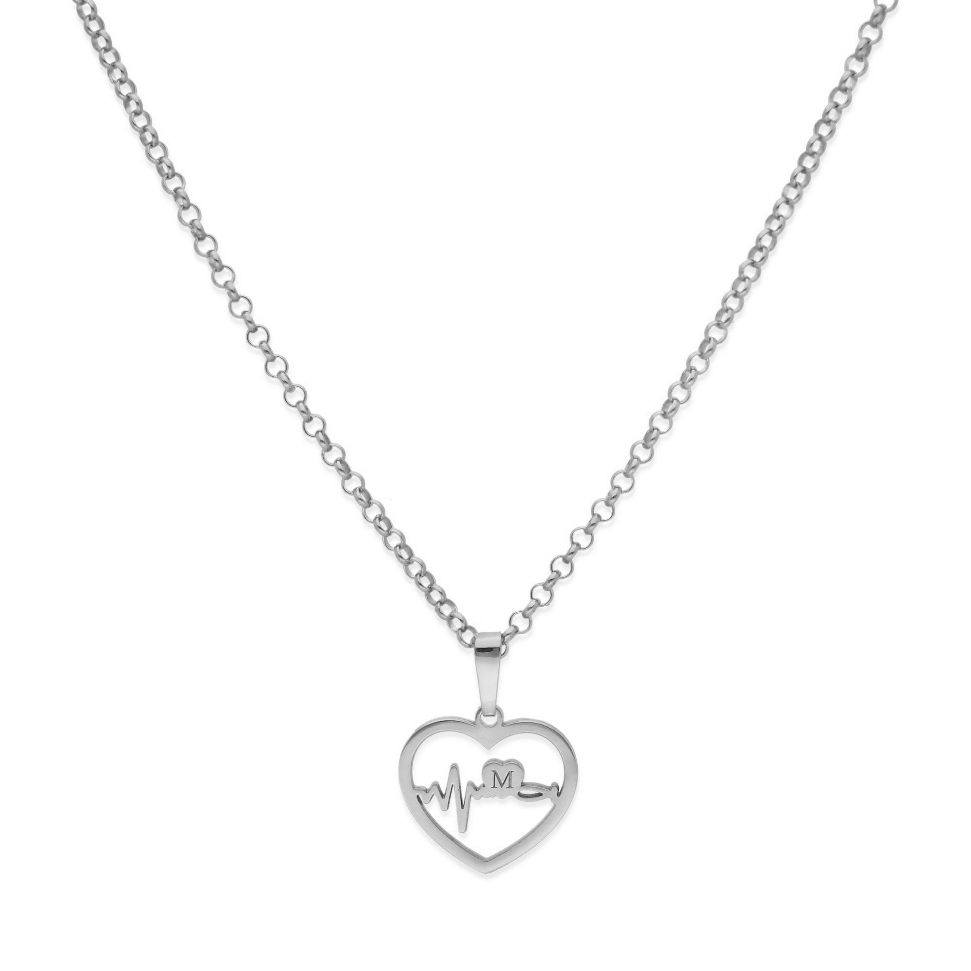 Colgante Gia Corazón Ondas en Plata de Ley 925 y baño Oro rosa 18k
