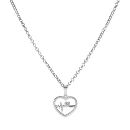 Colgante Gia Corazón Ondas en Plata de Ley 925 y baño Oro rosa 18k