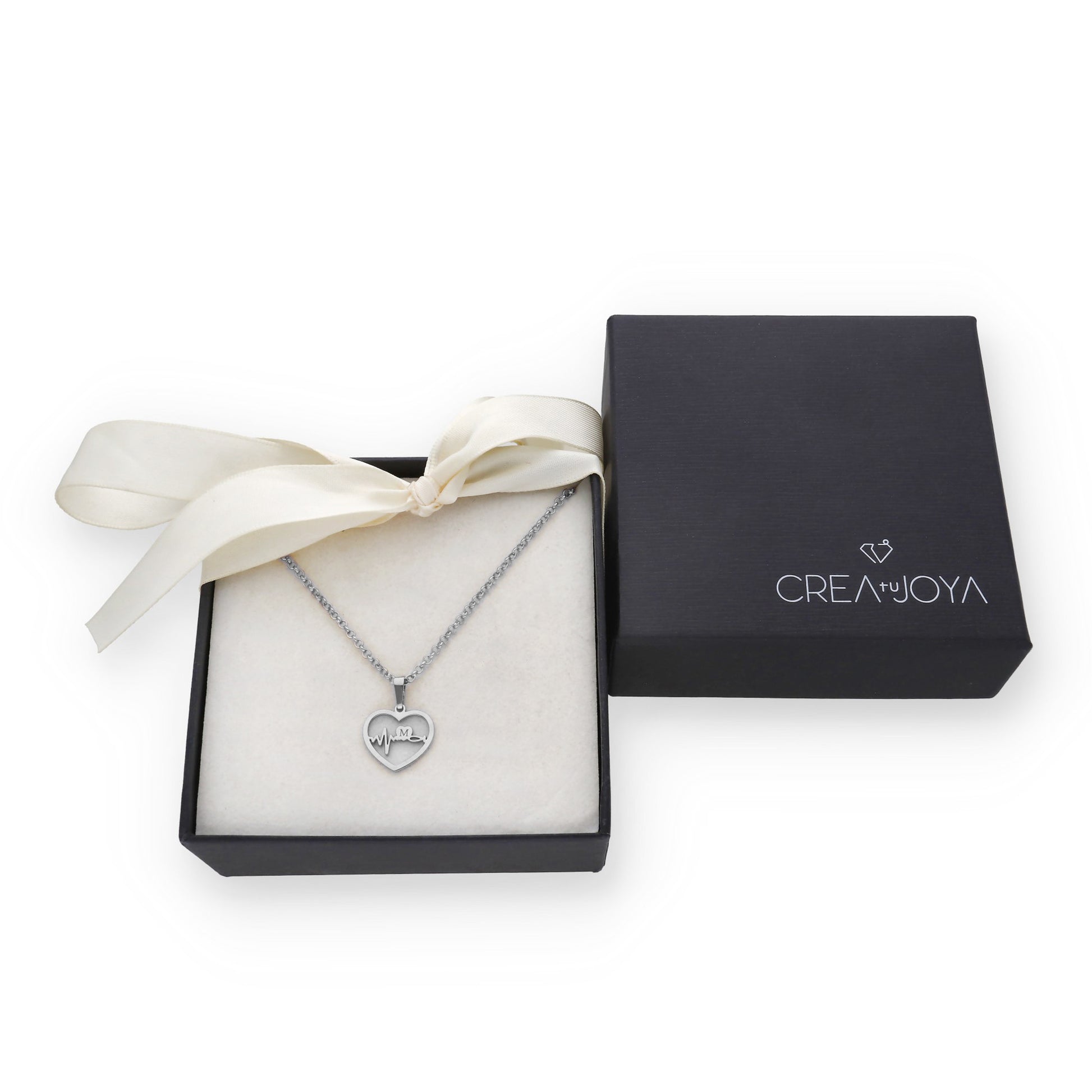 Colgante Gia Corazón Ondas en Plata de Ley 925 y baño Oro rosa 18k