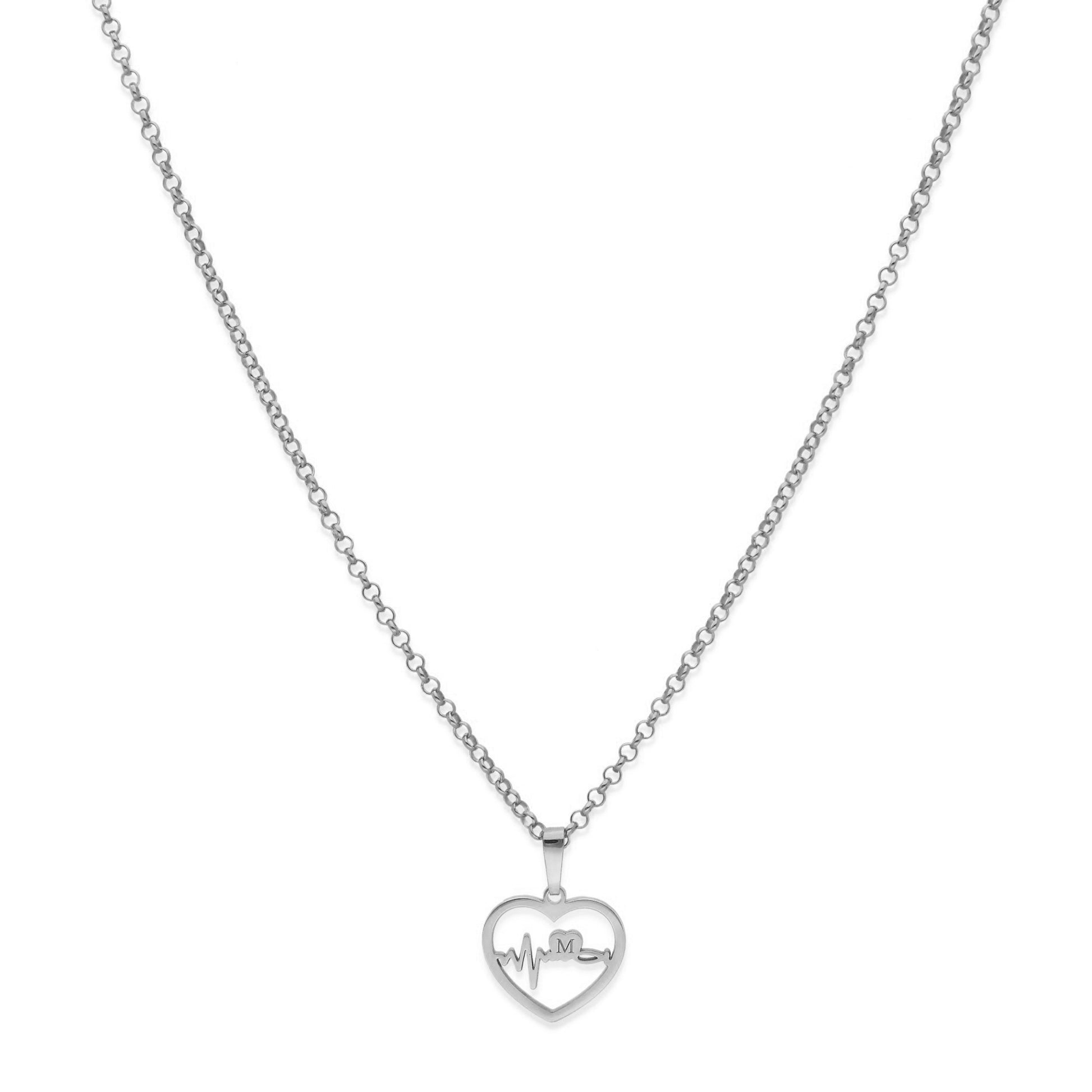 Colgante Gia Corazón Ondas en Plata de Ley 925 y baño Oro rosa 18k