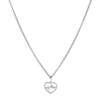 Colgante Gia Corazón Ondas en Plata de Ley 925 y baño Oro rosa 18k