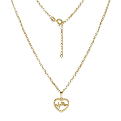 Colgante Gia Corazón Ondas en Plata de Ley 925 y baño Oro rosa 18k
