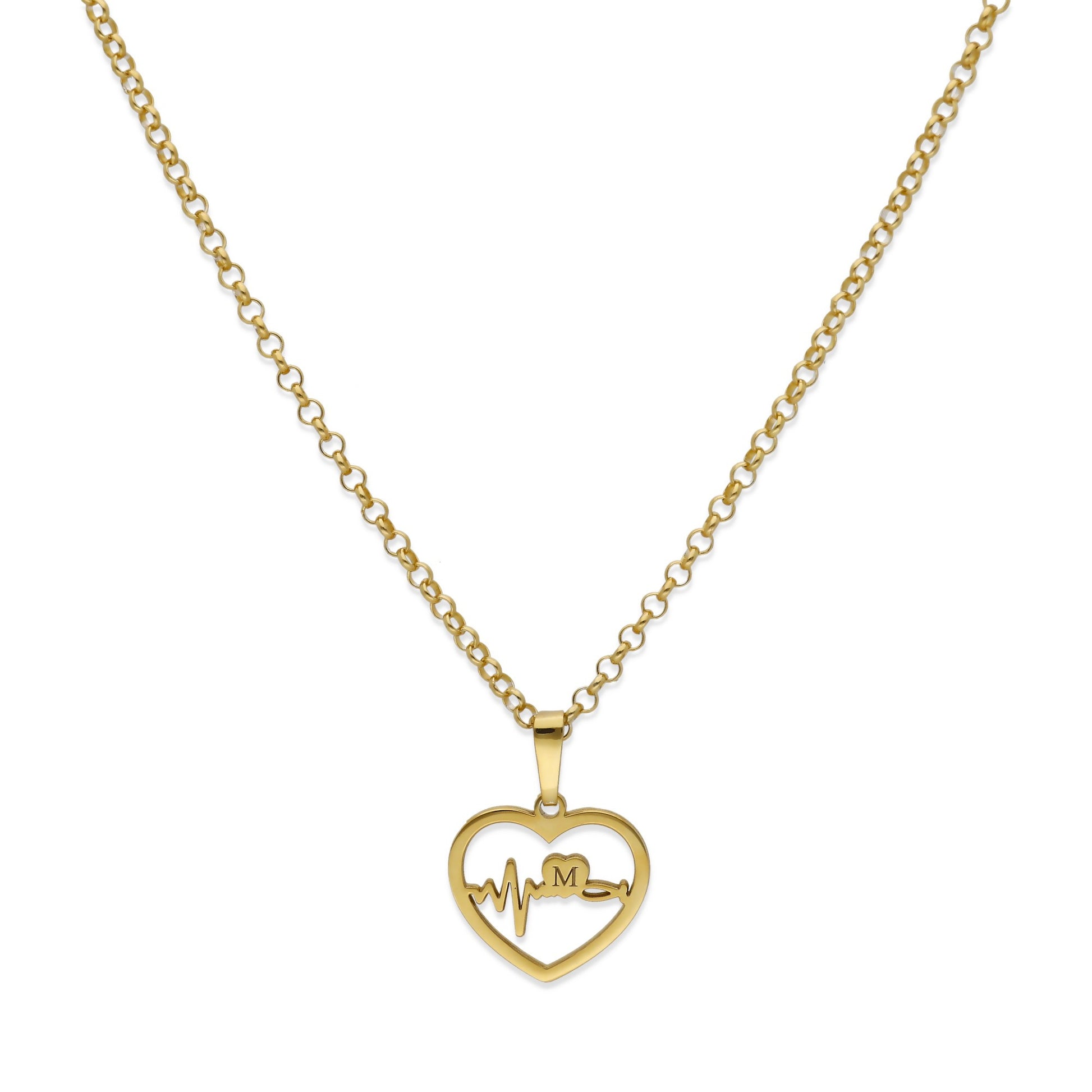 Colgante Gia Corazón Ondas en Plata de Ley 925 y baño Oro rosa 18k