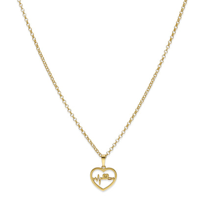 Colgante Gia Corazón Ondas en Plata de Ley 925 y baño Oro rosa 18k