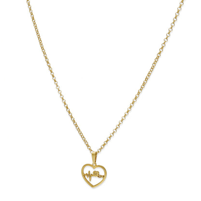 Colgante Gia Corazón Ondas en Plata de Ley 925 y baño Oro rosa 18k