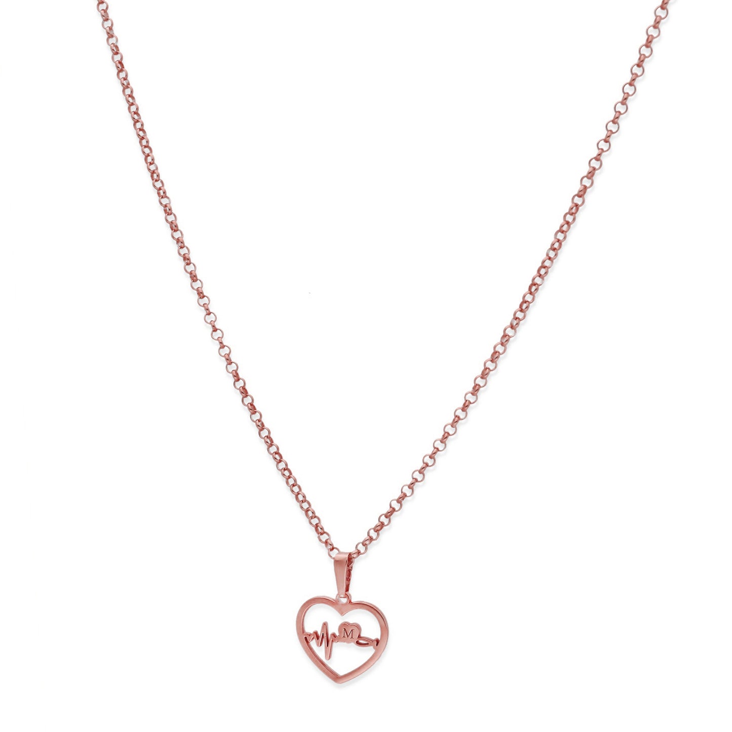 Colgante Gia Corazón Ondas en Plata de Ley 925 y baño Oro rosa 18k