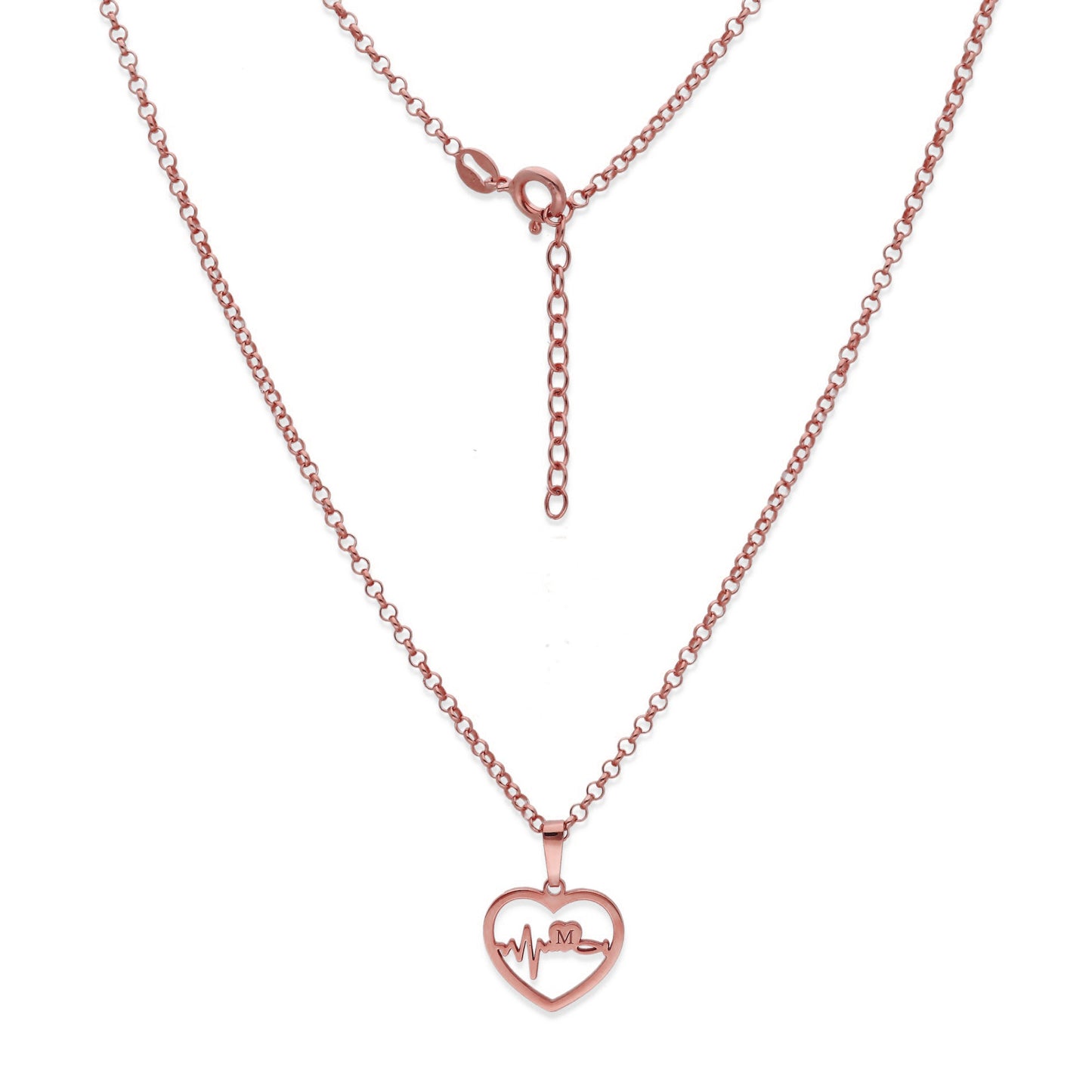 Colgante Gia Corazón Ondas en Plata de Ley 925 y baño Oro rosa 18k