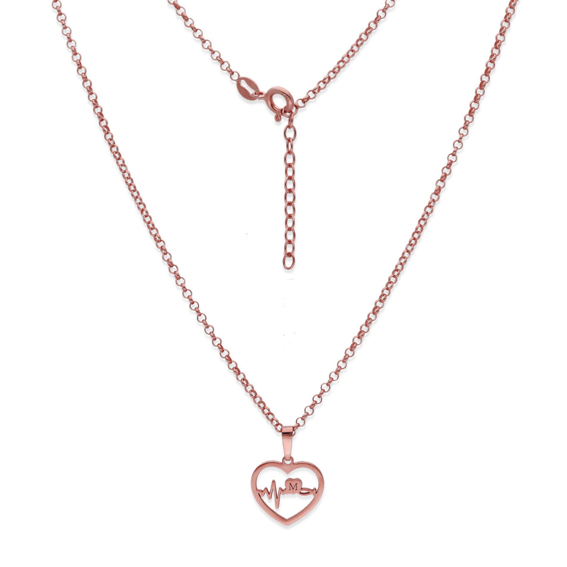 Colgante Gia Corazón Ondas en Plata de Ley 925 y baño Oro rosa 18k