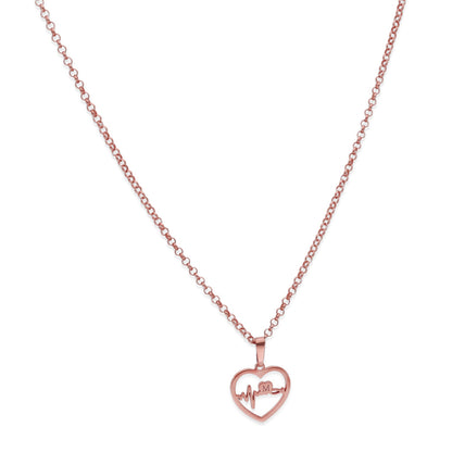 Colgante Gia Corazón Ondas en Plata de Ley 925 y baño Oro rosa 18k