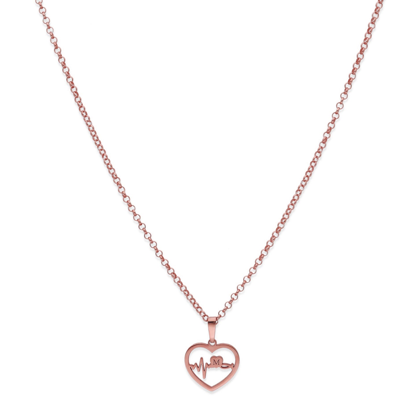 Colgante Gia Corazón Ondas en Plata de Ley 925 y baño Oro rosa 18k