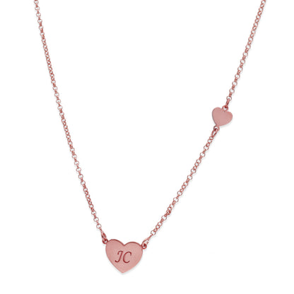 Colgante Aine Corazón en Plata de Ley 925 y baño Oro rosa 18k