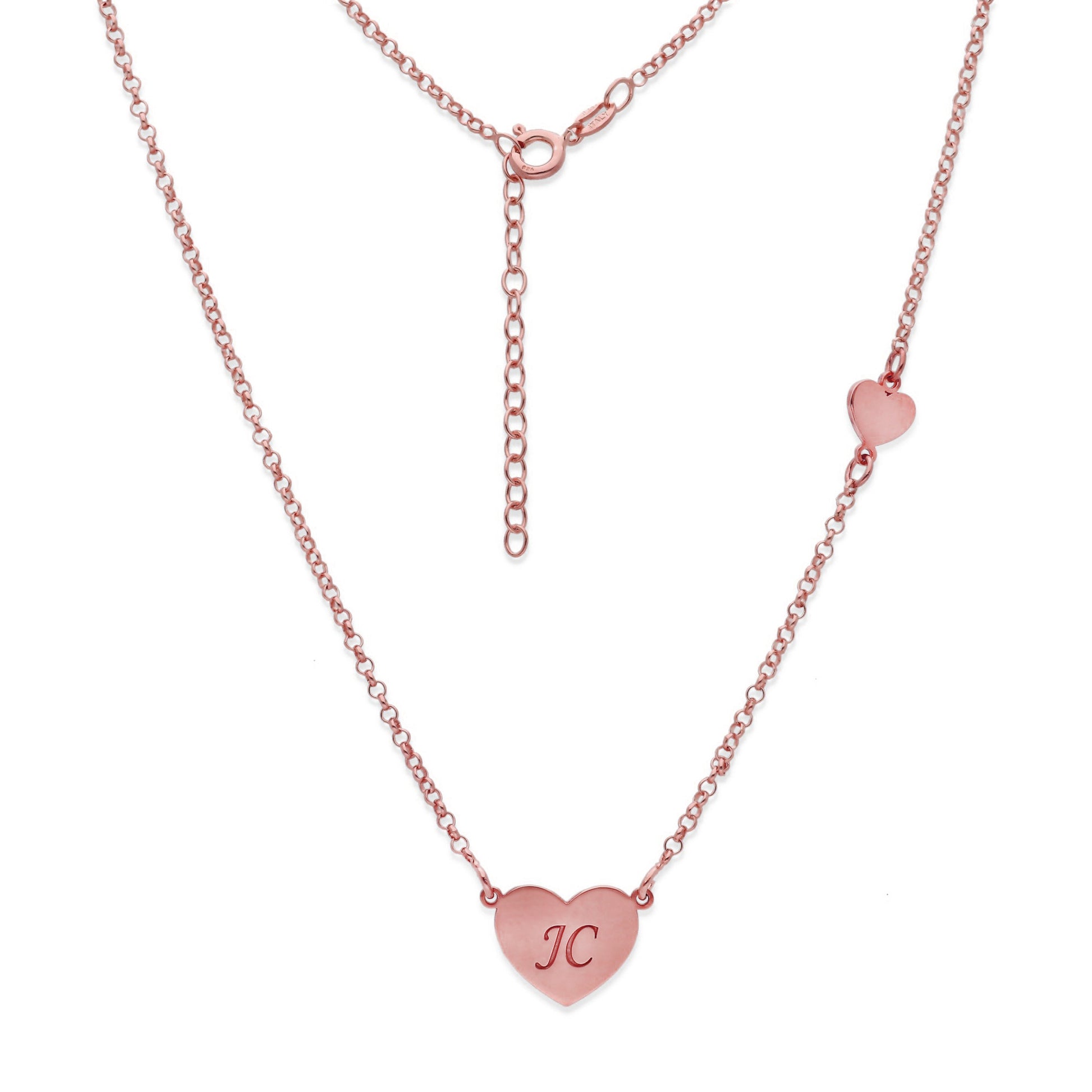 Colgante Aine Corazón en Plata de Ley 925 y baño Oro rosa 18k