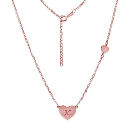 Colgante Aine Corazón en Plata de Ley 925 y baño Oro rosa 18k