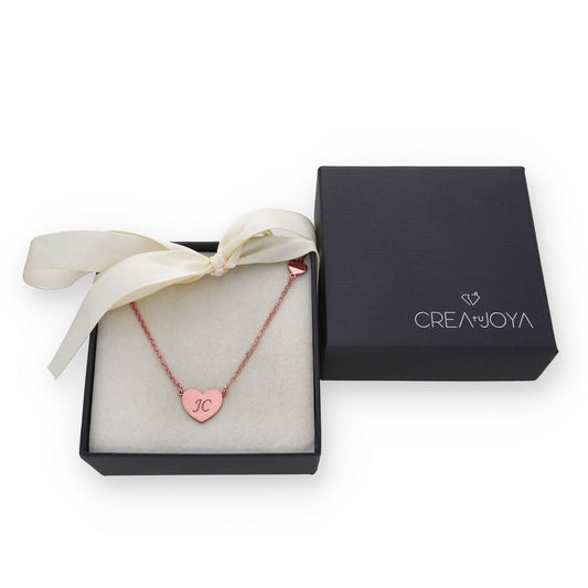 Colgante Aine Corazón en Plata de Ley 925 y baño Oro rosa 18k