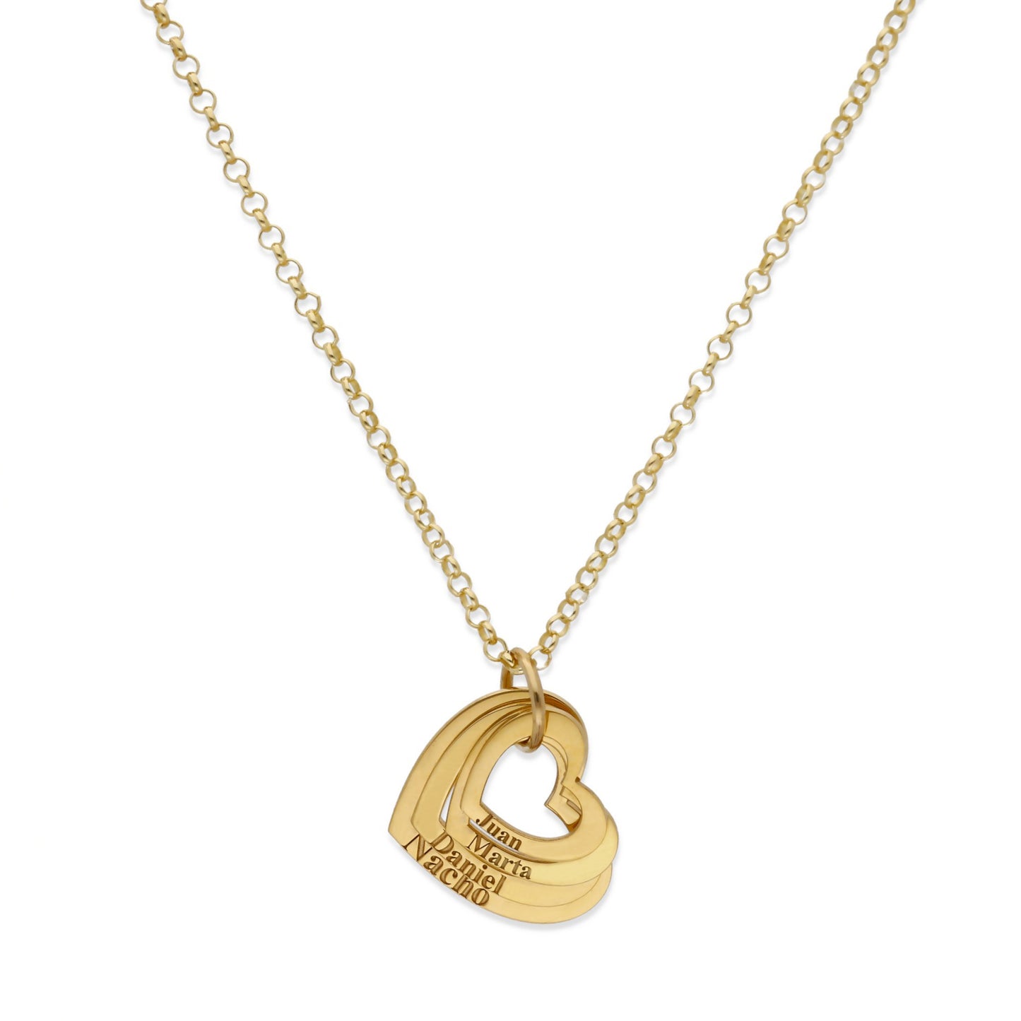 Colgante Alma Corazones en Plata de Ley 925 y baño Oro 18k