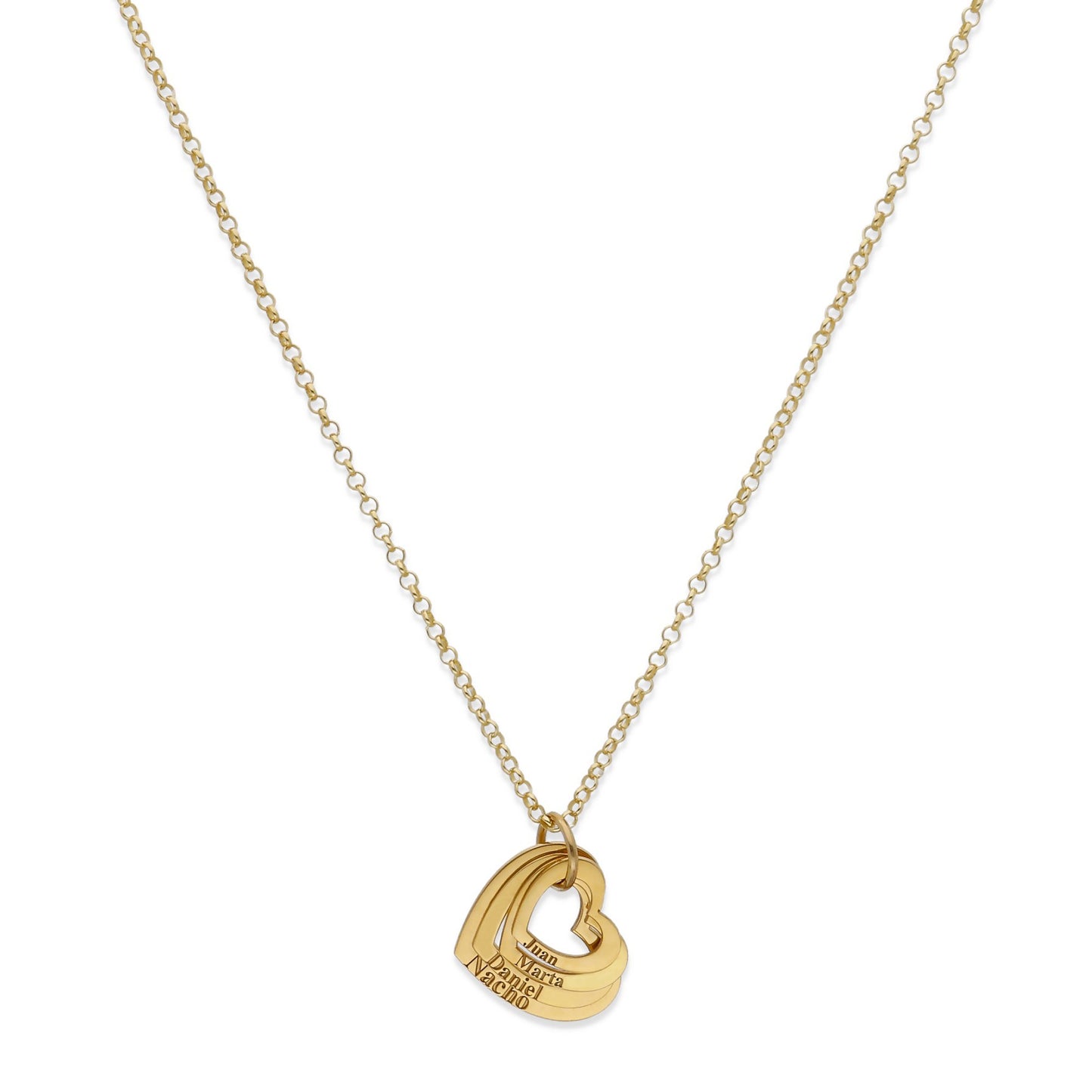 Colgante Alma Corazones en Plata de Ley 925 y baño Oro 18k