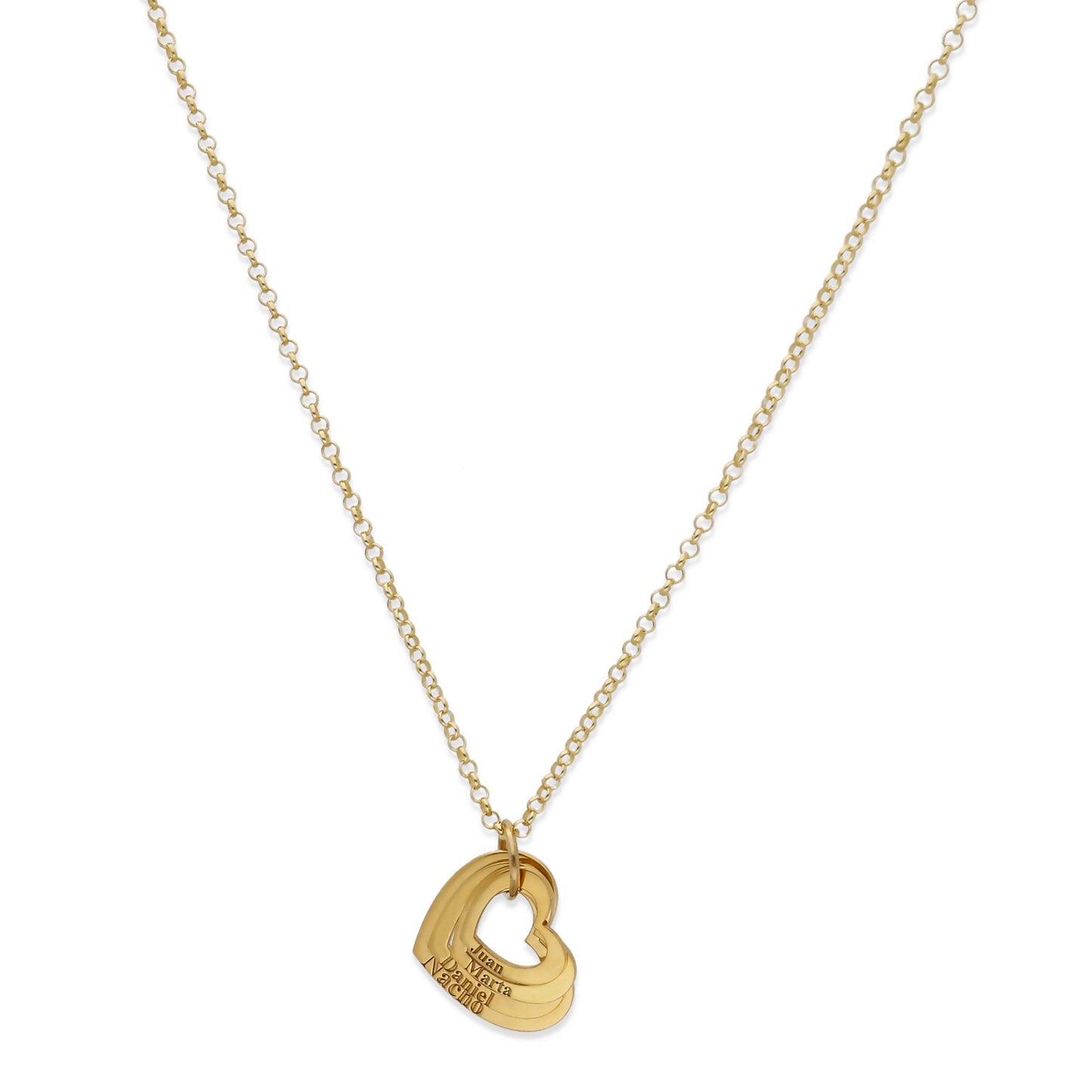 Colgante Alma Corazones en Plata de Ley 925 y baño Oro 18k