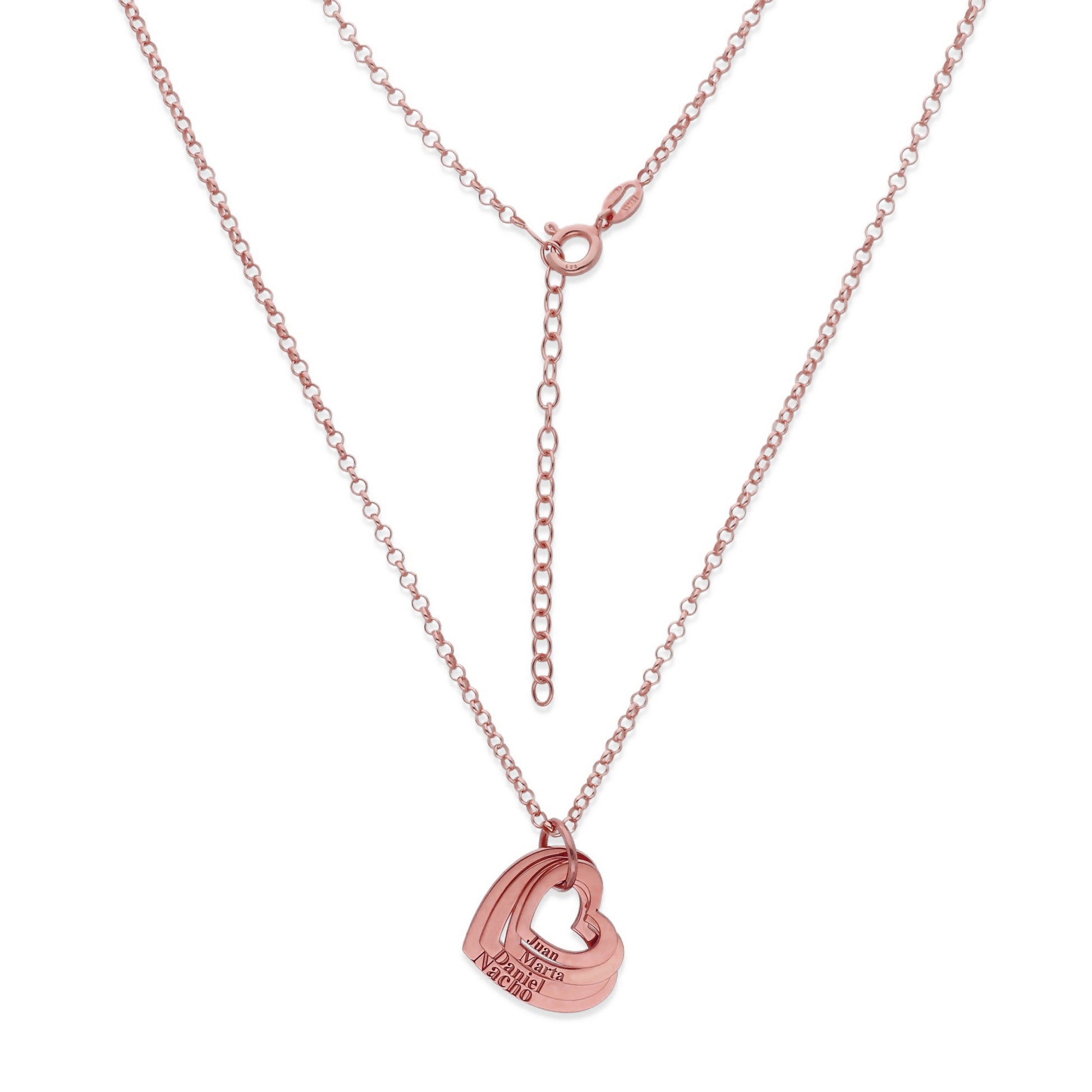 Colgante Alma Corazones en Plata de Ley 925 y baño Oro 18k