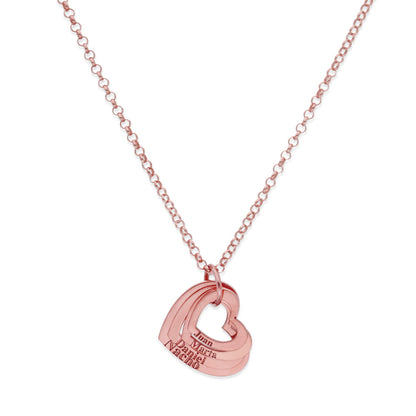 Colgante Alma Corazones en Plata de Ley 925 y baño Oro 18k