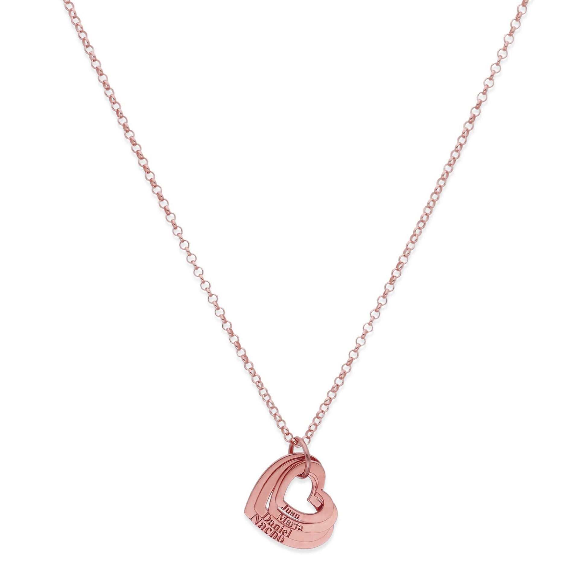 Colgante Alma Corazones en Plata de Ley 925 y baño Oro 18k