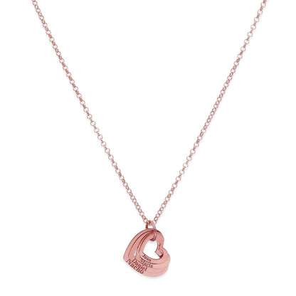 Colgante Alma Corazones en Plata de Ley 925 y baño Oro 18k