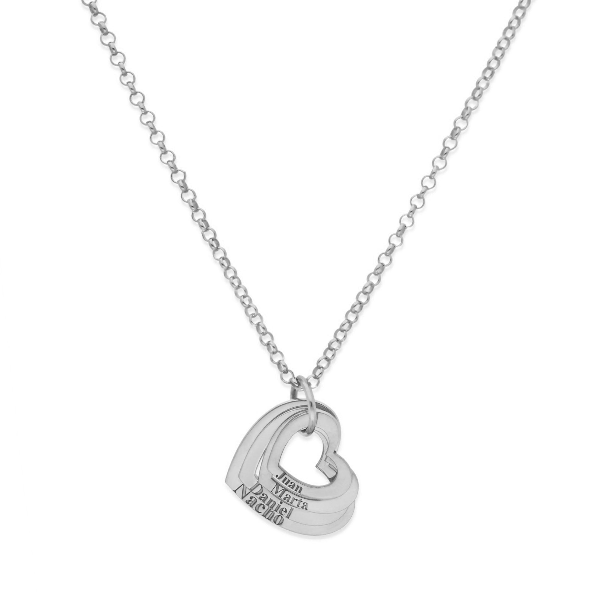 Colgante Alma Corazones en Plata de Ley 925 y baño Oro rosa 18k