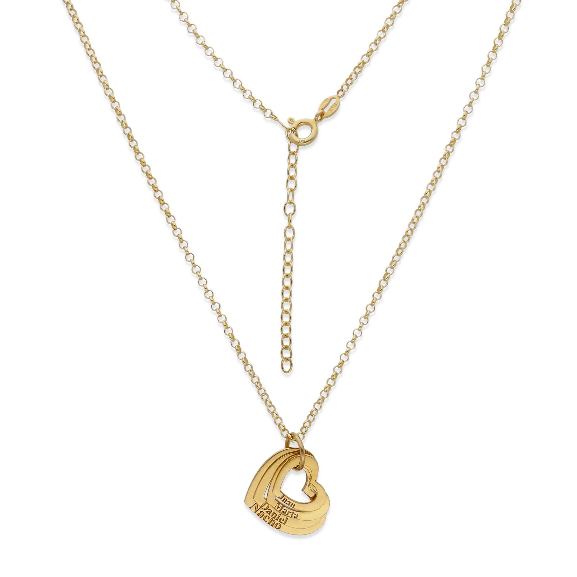 Colgante Alma Corazones en Plata de Ley 925 y baño Oro rosa 18k
