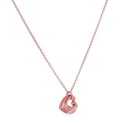 Colgante Alma Corazones en Plata de Ley 925 y baño Oro rosa 18k