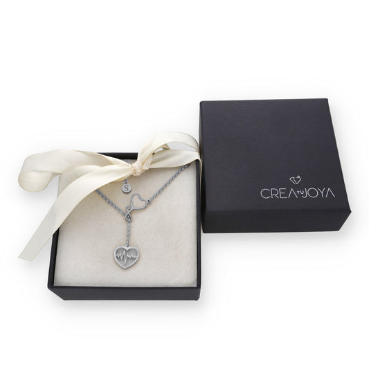 Colgante Fonendoscopio Corazones en Plata de Ley 925
